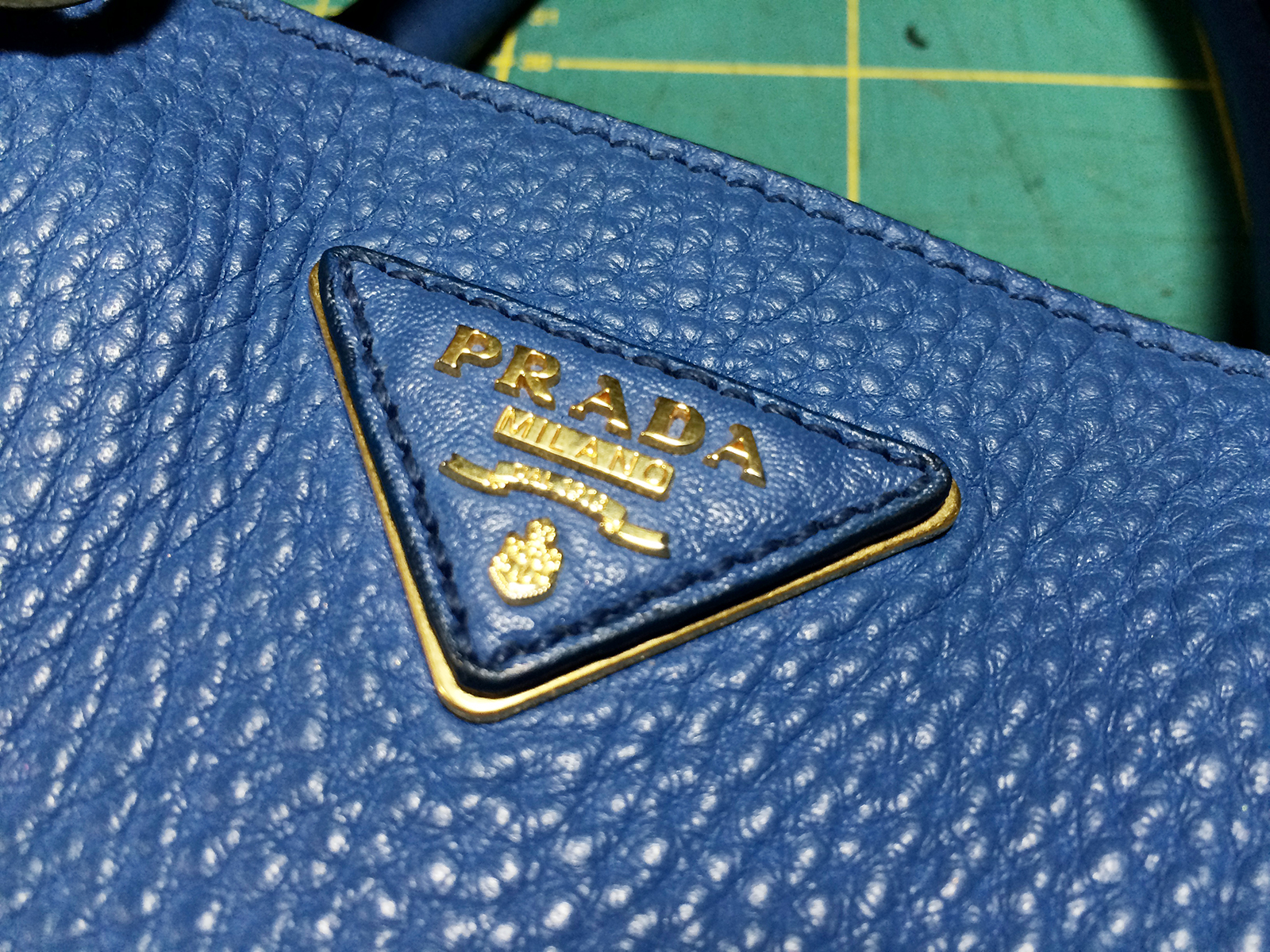 Prada Vitello Phenix Shopping Tote Cobalt Blue in Leather with Gold-tone -  US
