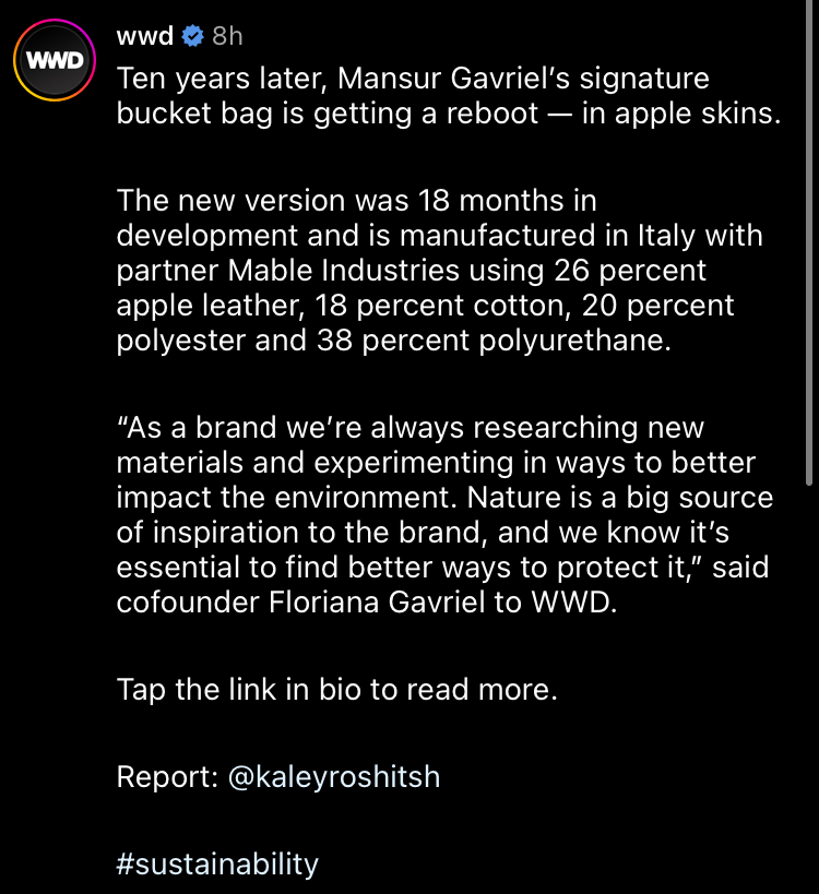 Hollywood-Loved Brand Mansur Gavriel Debuts Apple Leather Bag